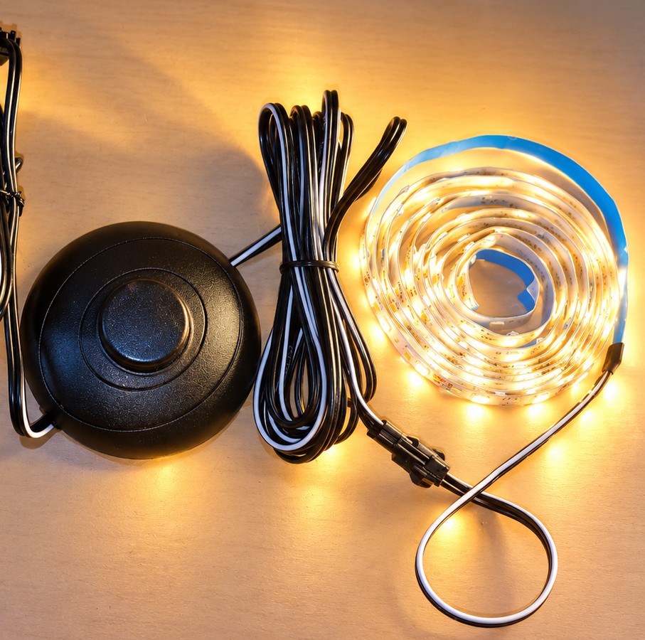 LED strip light with footswitch control